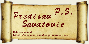Predisav Savatović vizit kartica